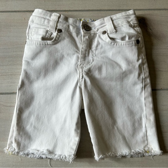 Mini Boden Other - Mini Boden Kids Adjustable Button Tab Waist White Denim Shorts